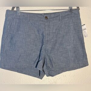 Gap Preppy Women's 3” Blue Chambray SIZE 14 Tall Cotton Short NWT
